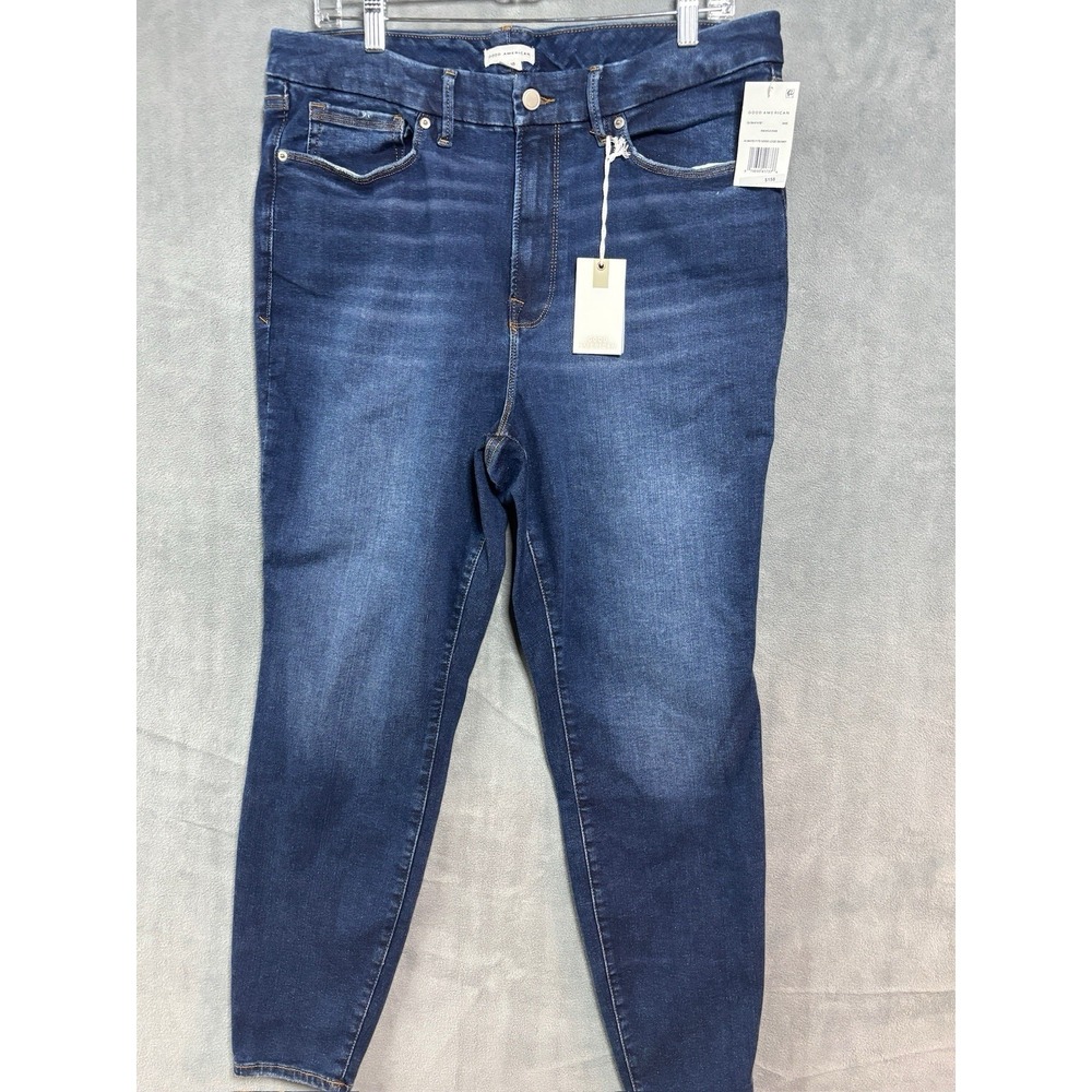 Good American Always Fits Good Legs Skinny Jeans Blue 14-18 GLSKAF478T NWT
